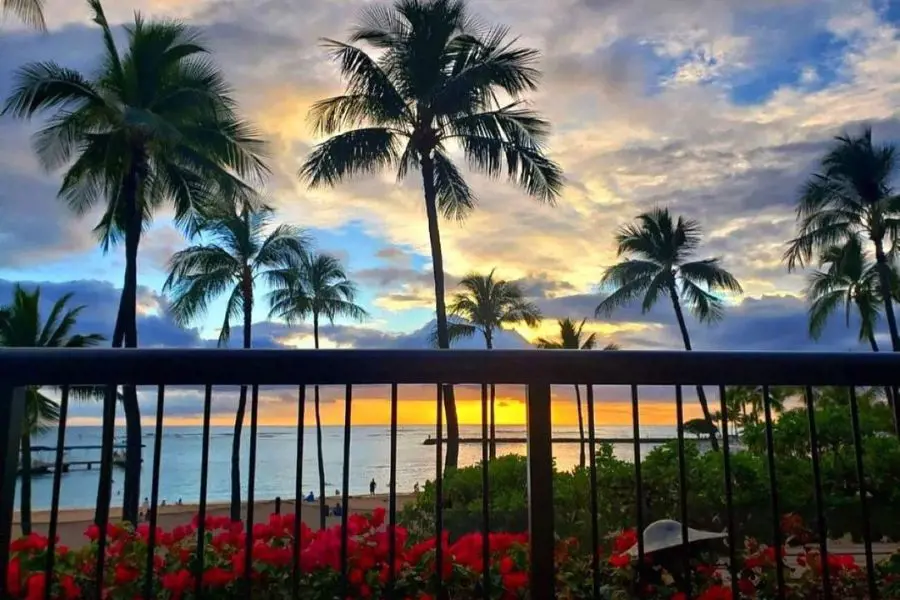 The garden view room of Hilton Hawaiian Village Waikiki Beach Resort