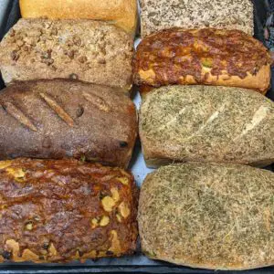 You will find a wide variety of bread at Tin Shack Bakery 