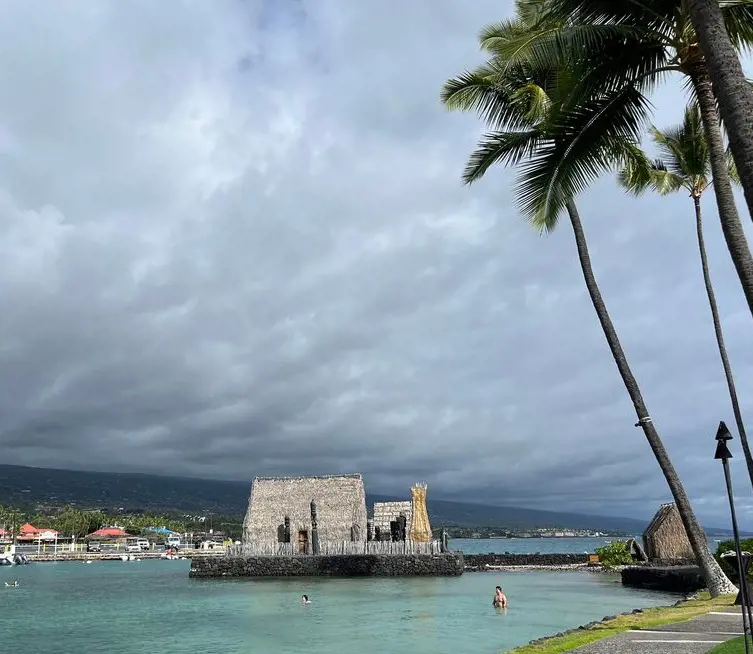 A shot of the traditional structures at Kailua Pier
