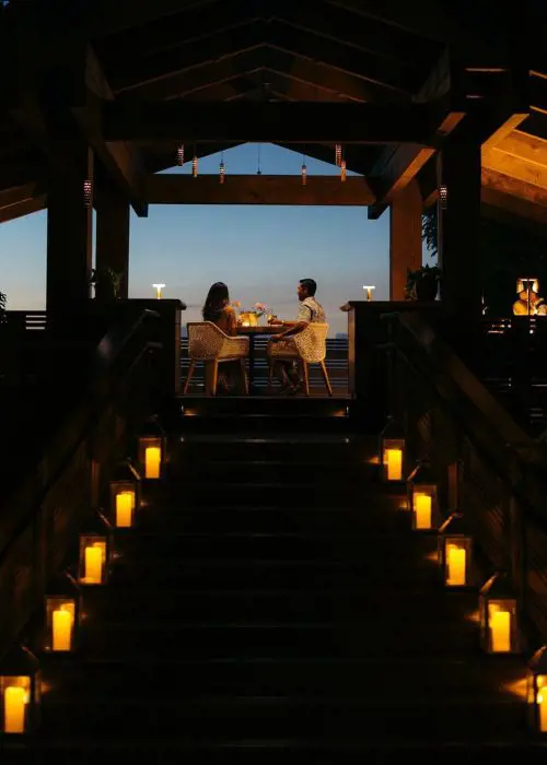 Celebrate your togetherness by enjoying a candle light dinner at the tree house