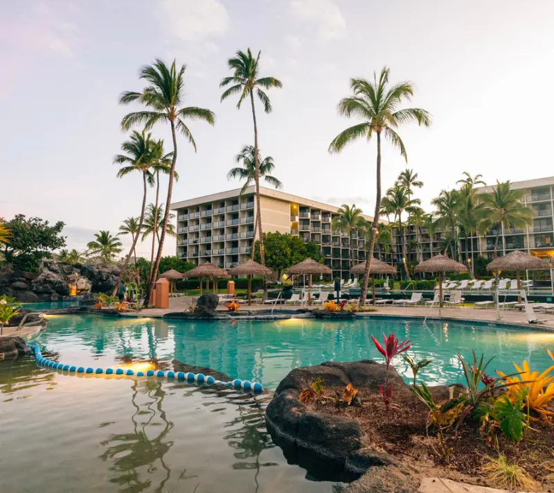 The vibrant colors and crystal blue water on a bright day at Waikoloa Beach Marriott Resort & Spa