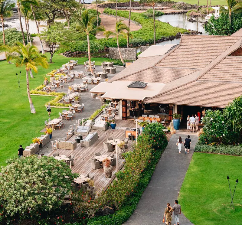 The cottage style dining place at Mauna Lani Auberge Resorts Collection