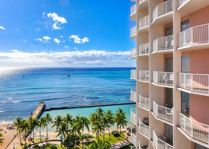 Park Shore Waikiki Hotel offers stunning views of Diamond Head and the Pacific Ocean