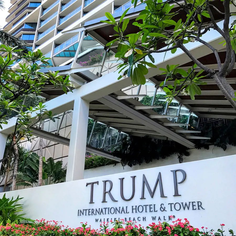 The Waikiki style garden decoration at Trump International Hotel