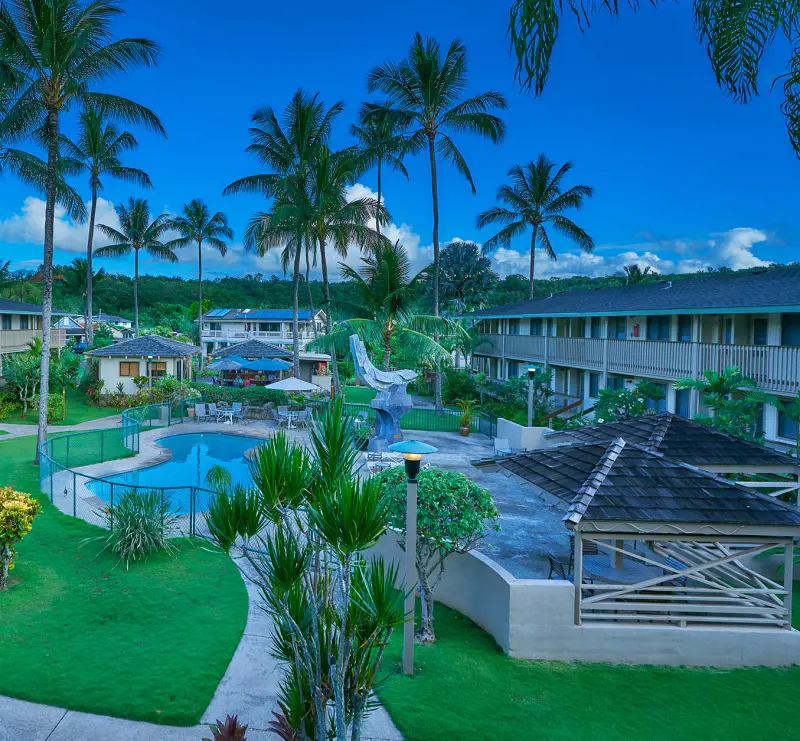 A relaxed laid-back premise of The Kauai Inn with its outdoor pool