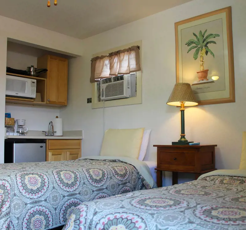 A twin deluxe rooms with kitchenette at Kauai Palms Hotel