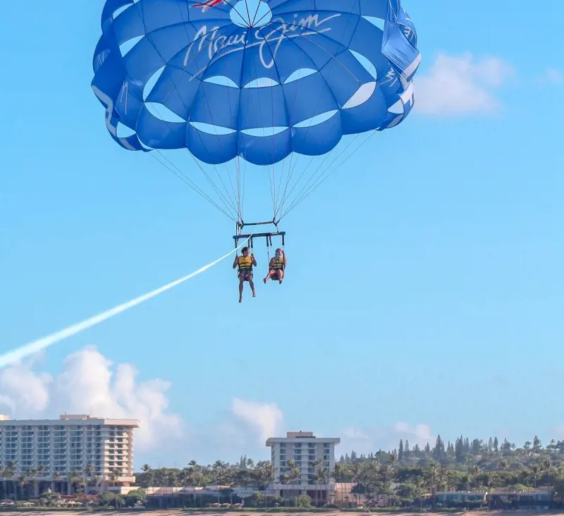 People pictured Parasailing on the Kaanapali Beach in 2023