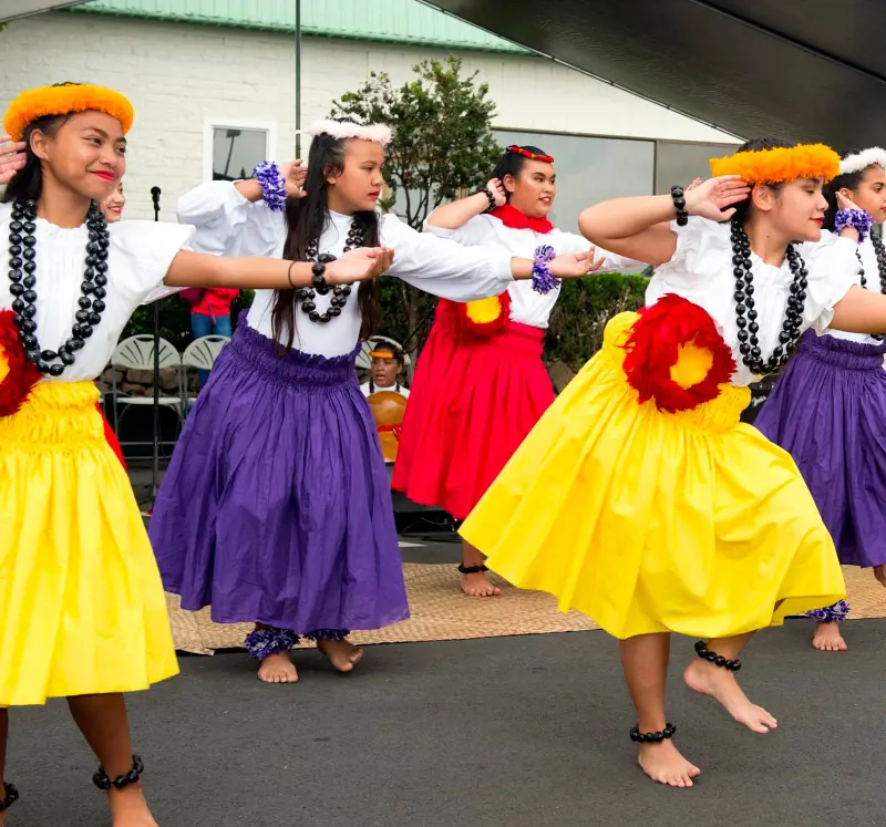 Dancers performing at the 27th annual Waimea Cherry Blossom Heritage Festival in 2020