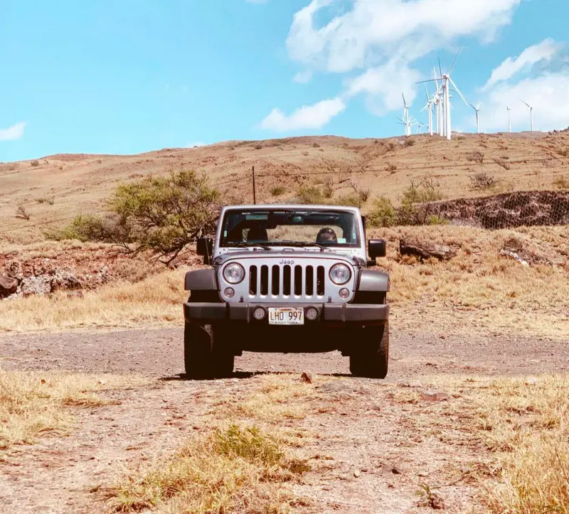 A Jeep Wrangler from Budget Car Rental for a adventurous open road trip