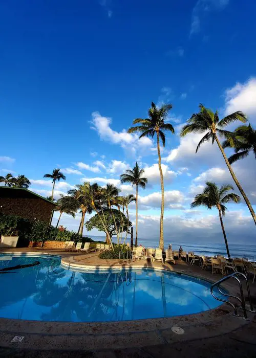  Napili Bay Beach provides a quiet, laid-back ambience with views of Molokai and Lana'i, 