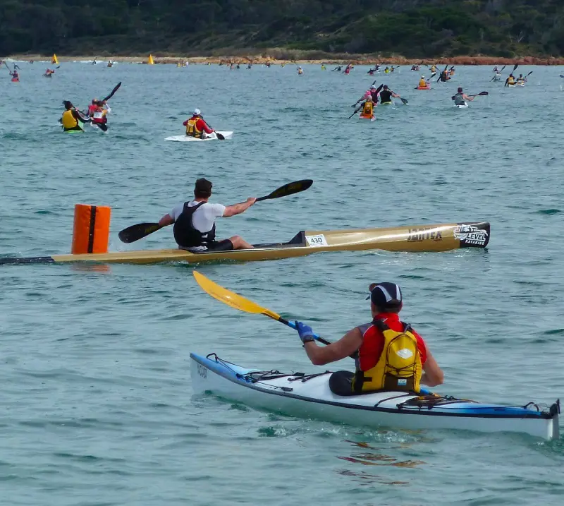 Tourists enjoy kayaking in Molokai