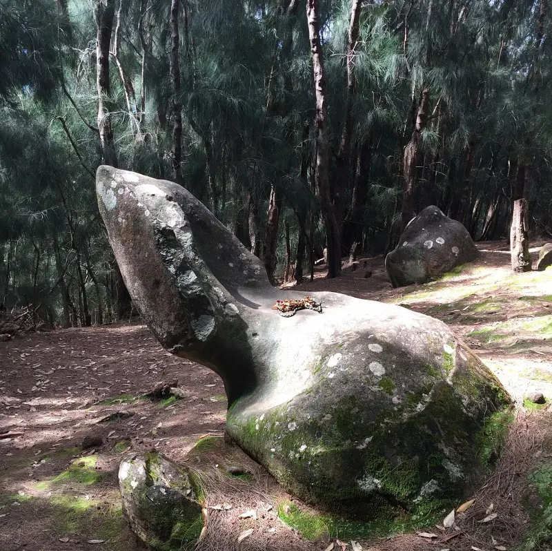The famous Kaule O Nanahoa rock at Palaau State Park